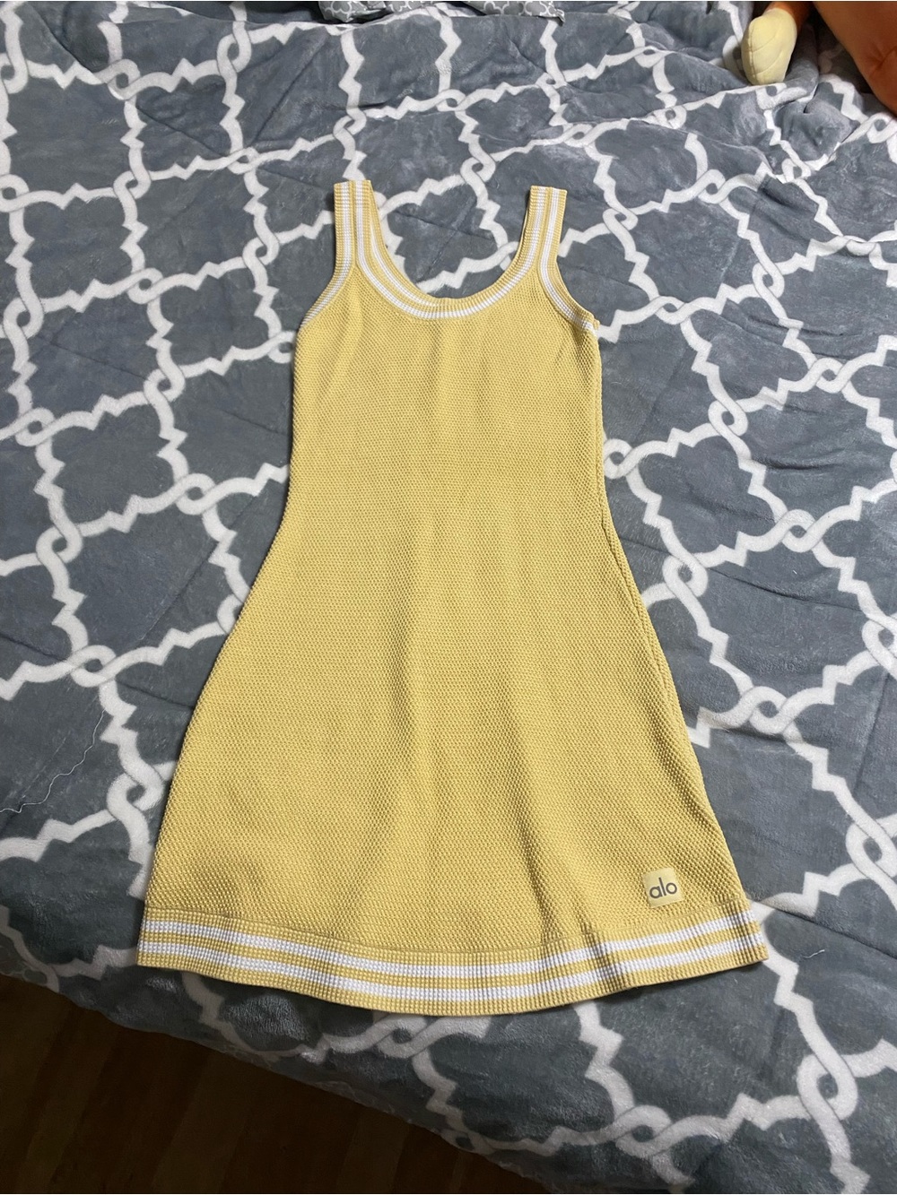 Alo tennis club sweater yellow dress SZ S